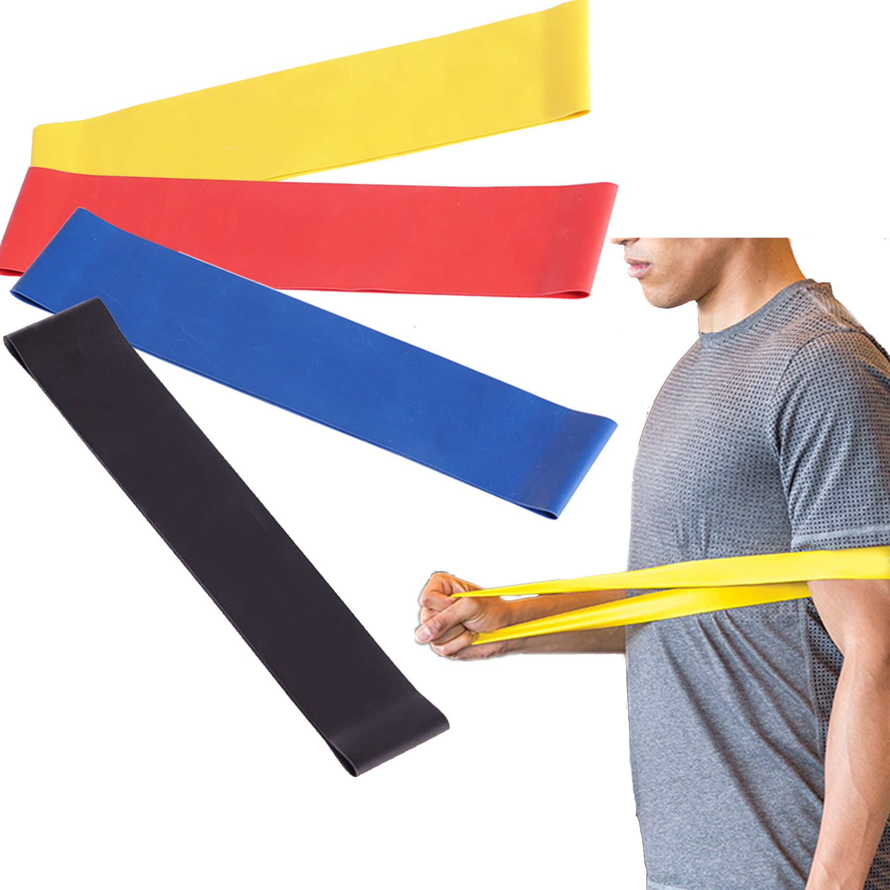 Great For Improving Set Of 4 Premium Exercise Bands A Resistance Loop Bands 