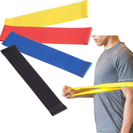 EBK Resistance Bands - Best Exercise Loop Band Set of 4 - Workout Equipment for Yoga Crossfit Fitness Pilates Strength Physical Therapy Mobility Recovery - Training Body Legs Glutes (Best Workout Clothes For Body Type)