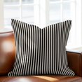 thumbnail image 3 of Pillow Covers 18x18 Inch, Black Striped Linen Pillowcase with Invisible Zipper, Modern Simple Farmhouse Beige Vintage Decorative Throw Pillow Covers Cushion Case for Couch Sofa Bed Living Room, 3 of 9