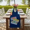 thumbnail image 4 of Blue Yellow Green Pianos Table Runner, Colorful Instrumentation Style Washable Cotton Linen Table Runners 120 Inches Long, Dresser Scarf Runner for Dining/Living Room/Kitchen/Square Tables 13''x120'', 4 of 9