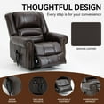thumbnail image 2 of HICOMILA Premium Leather Power Lift Recliner Chair with Heat & Massage, Dual Motor Infinite Position, USB Ports & Storage, Heavy Duty 350 LBS Capacity, Brown, 2 of 10