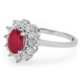 thumbnail image 2 of Kate Middleton Diana Inspired 14K Gold Diamond Oval Red Ruby Royal Bridal Ring, 2 of 4
