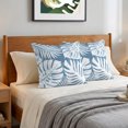 thumbnail image 6 of Pillow Covers 16x16 Set of 2, Palm Tree Monstera Throw Pillow Covers Decorative Couch Cushion Cover, Slate Blue Leaf Boho Botanical Tropical Microfiber Soft Pillowcases for Bedroom Living Room Sofa, 6 of 9