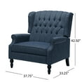 thumbnail image 5 of GDF Studio Dunham Contemporary Fabric Tufted Oversized Pushback Recliner, Navy Blue and Dark Brown, 5 of 11