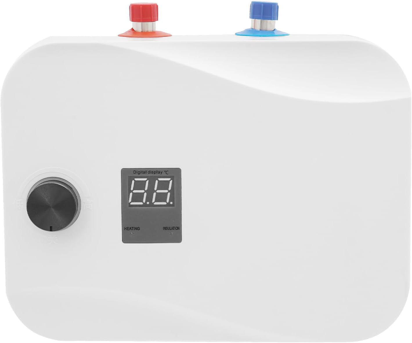 Under Sink Instant Water Heater 2.5 Gallon Water Heater Mini Tank Water Heater Digital Display RV Small Hot Water Heater 1/2" NPT Wall / Floor Mounted