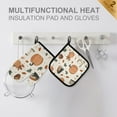 thumbnail image 4 of Yayeee Oven Mitts and Pot Holder Set of 2 Heat Resistant Kitchen Gloves Baking Hot Pad, Beige Fall Leaves, 4 of 5