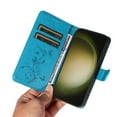 thumbnail image 2 of Allytech Wallet Case for Samsung Galaxy S23 Plus, PU Leather Butterfly Embossed Slim Flip Cover for Girls Women Shockproof Cards Holder Hand Wrist Phone Case for Galaxy S23 Plus - Blue, 2 of 8