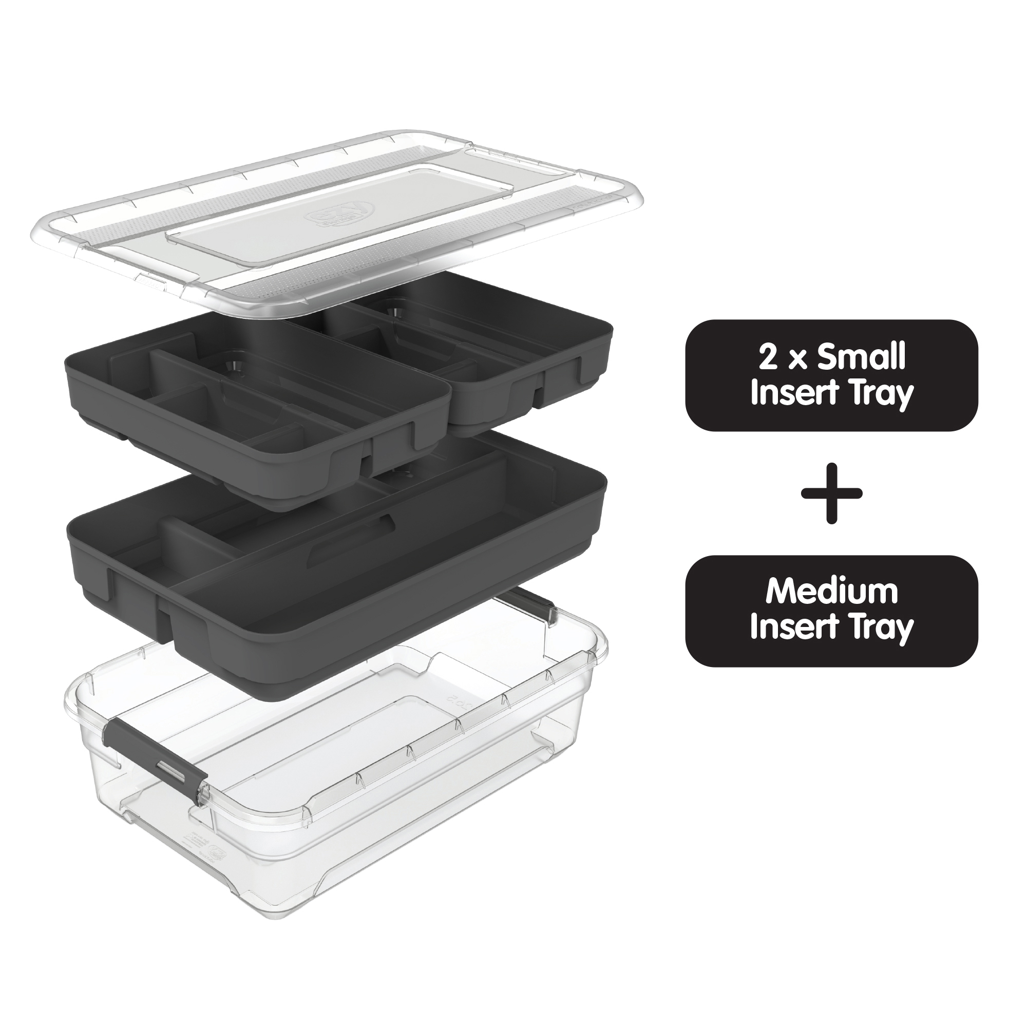 Ezy Storage 26.5L Solutions Plus Underbed Storage Box 8 Pack