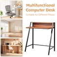 thumbnail image 6 of 31.5" 2 Tier Small Computer Desk PC Laptop Table, Computer Study Writing Workstation for Home Office, Walnut, 6 of 9