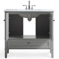 thumbnail image 4 of Simpli Home Chelsea 36" Quartz Faux Marble Top Bathroom Vanity in Smoke Gray, 4 of 7