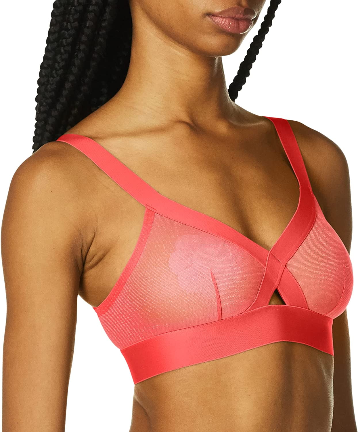 DKNY Women's Sheers Wirefree Softcup Bralette Bra