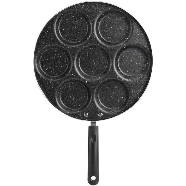 Sartén de Panqueques Zefei Wu Redonda Antiadherente 7 Agujeros Aluminio