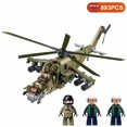 thumbnail image 3 of -bloques de construcción de avión militar para niños, juguete moderno de combate Kamov Ka-52, Black Shark AH-1, helicóptero de ataque de la Segunda Guerra Mundial, modelo de bloques de construcción, 3 of 4