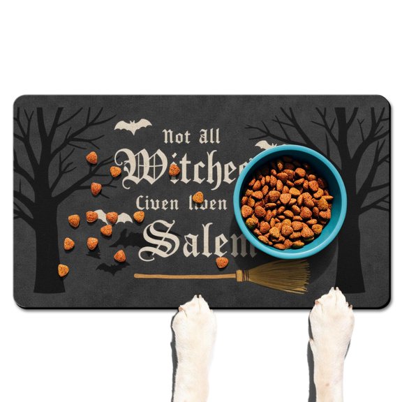 Happy Halloween Pumpkin Dog Mat for Food and Water Absobing Durable 17x30 Inch Cat Food Mat Pumpkin Spooky Cat Mat for Food EcoFriendly Durable Pet Placemat