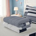 thumbnail image 5 of Erosebridal Line Art Pattern Zipper Twin Comforter Sets with Fitted Sheet and 2 Pillowcases,Boho Striped Zipper Bedding Set,Light Gray Reversible,4 Pieces, 5 of 7