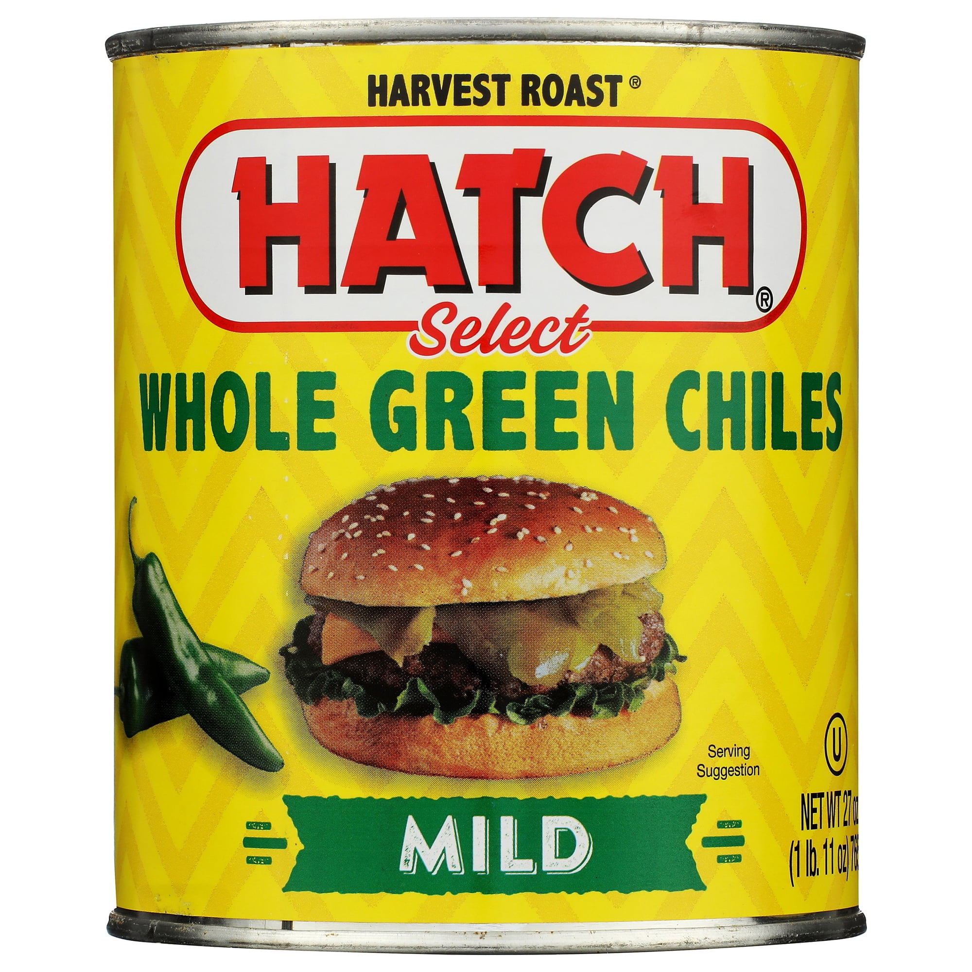 HATCH Select Whole Green Chiles, 27oz, Mild, Kosher, Non-GMO Certified, Gluten Free