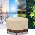 thumbnail image 4 of Round Patio Furniture Covers, 100% Waterproof Outdoor Table Chair Set Covers, Anti-Fading Cover for Outdoor Furniture Set, UV Resistant (Beige&brown, 84"DIAx28"H), 4 of 6