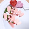 thumbnail image 4 of Uñas postizas adhesivas Sutaozhi 24 piezas almendra 3D perla corazón, 4 of 8