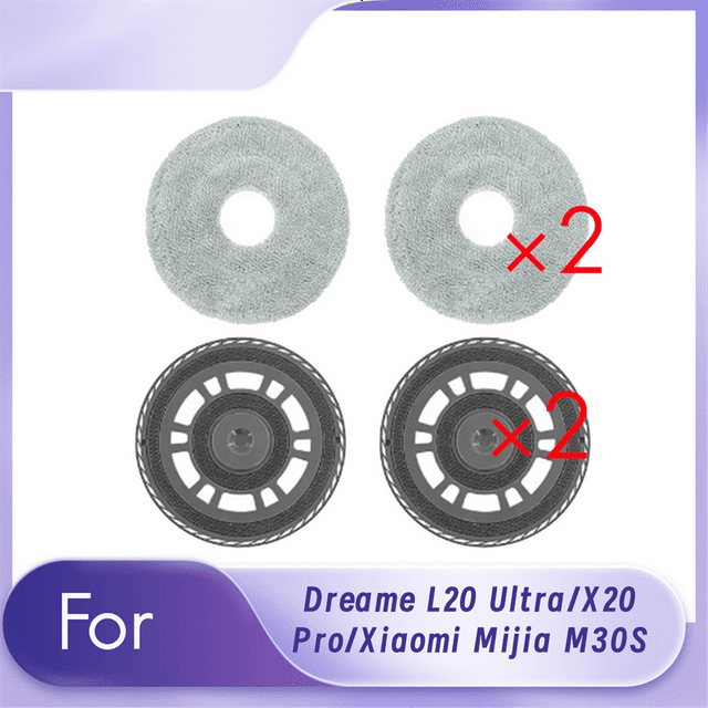 2 Soportes para Trapeador con 2 Trapos para el Kit de Trapeador y Tabla para Aspiradora Robot para L20 Ultra/X20 Pro/para M30S