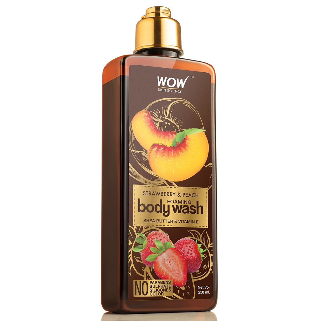WOW Skin Science Strawberry & Peach Foaming Body Wash For Smoother