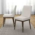 thumbnail image 6 of Allora 19"Wood and Fabric Upholstered Dining Chair in Beige/Walnut (Set of 2), 6 of 8
