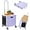 Purple, variant on Foldable Shopping Utility Cart Portable Rolling Crate Handcart with 360°Rotate Wheel,Hidden Lid,Telescoping Handle Collapsible for Travel Shopping Moving Storage Office Use(White/Gray)