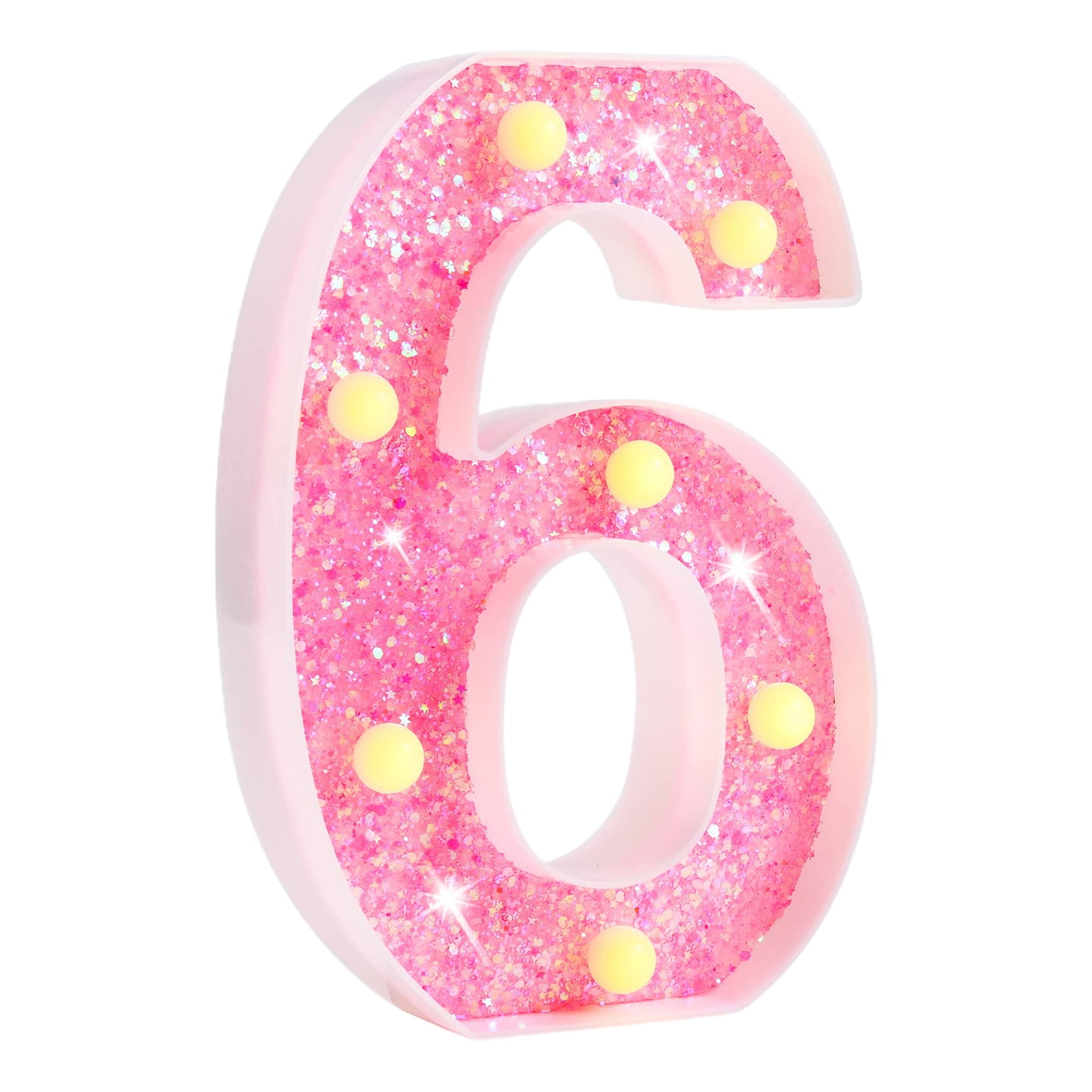 harmtty LED Digital Lights Glitter Numbers Sign Battery Powered Warm