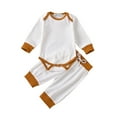 thumbnail image 2 of LYMAYTER Unisex Baby Onesies Rompers Pants Outfits Infant Long Sleeve Soft Cotton Jumpsuits 2PCS Newborn One Piece Bodysuit Pants Set, 2 of 9