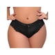 thumbnail image 1 of Agnes Orinda Women's Plus Size Laceback Mid-Rise Solid Brief Micro Underwear Negro 3X, 1 of 1