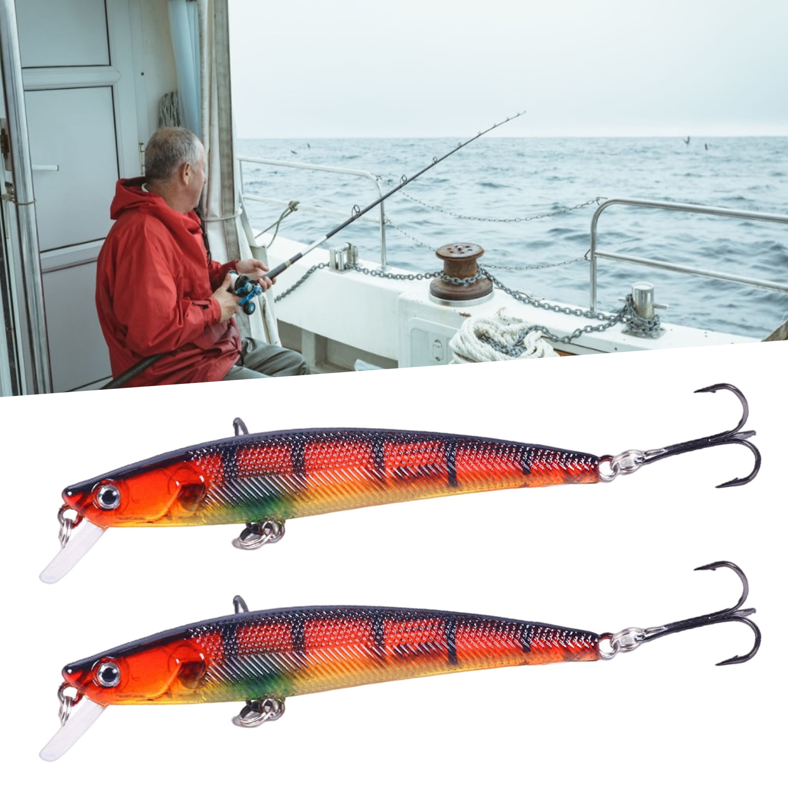 UDIYO 9.5CM/8.2G Fishing Lure Simulated Vivid Skin Bright Color 3D Fisheyes  Sharp Hook Streamlined Universal Long Tongue Minnow Artificial Hard Bait  Fishing Gear 