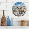 thumbnail image 3 of Homeless Polar Bear Round Wall Clock Silent Battery Operated Home Decor for Living Room Bedroom, 3 of 7