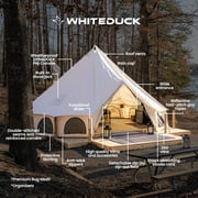 WHITEDUCK Avalon Canvas Bell Tent - Luxury All Season Tent for Camping & Glamping Made from Premium & Breathable 100% Cotton Canvas w/Stove Jack, Mesh (13' (4M), Water Repellent)