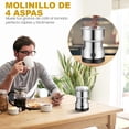 thumbnail image 2 of Molinillo Pulverizador Eléctrico Kimhi 150W Acero Inoxidable 300ml 4 Aspas Plateado, 2 of 7