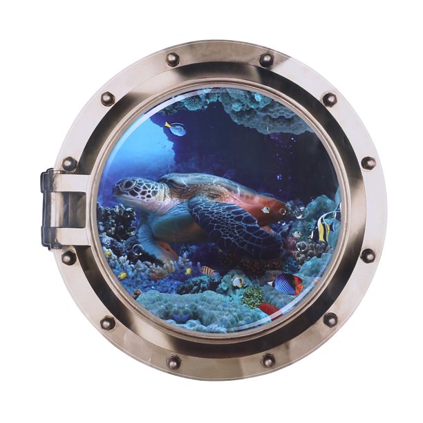 Etiqueta de la pared del dormitorio de estar Ventana falsa 3D Sea World 50 * 50 cm (5005) Likrtyny Para estrenar