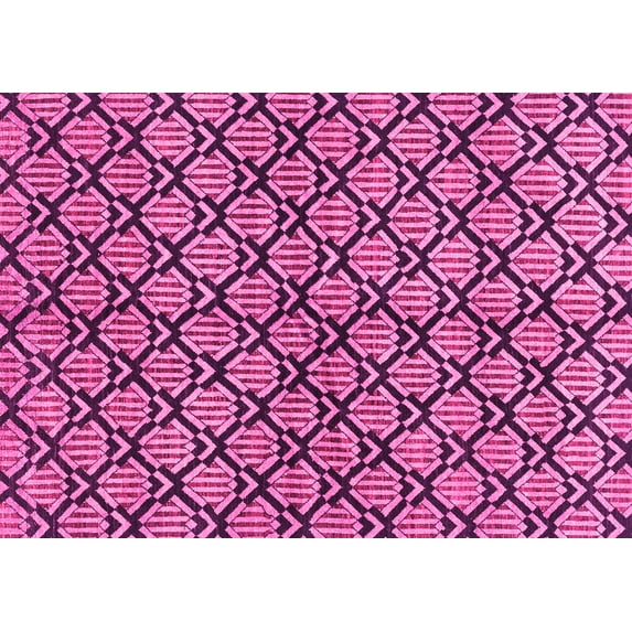 Ahgly Company Indoor Rectangle Abstract Pink Modern Area Rugs, 5' x 7'