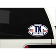 thumbnail image 2 of Flag of Texas / American Flag Oval 3M Vinyl Bumper Sticker Decal | Navy & Gold Round Rock, TX Sticker Vinyl Decal, 2 of 3