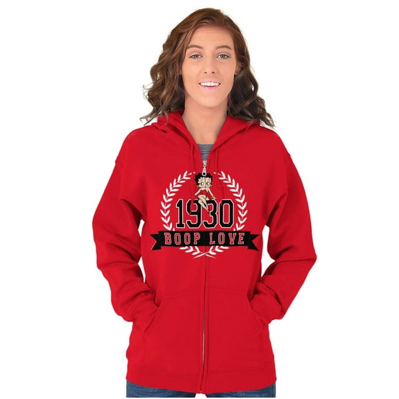 Retro Cartoon Betty Boop Love 1930 Women Plus Size Zipper Hoodie Brisco Brands 2X