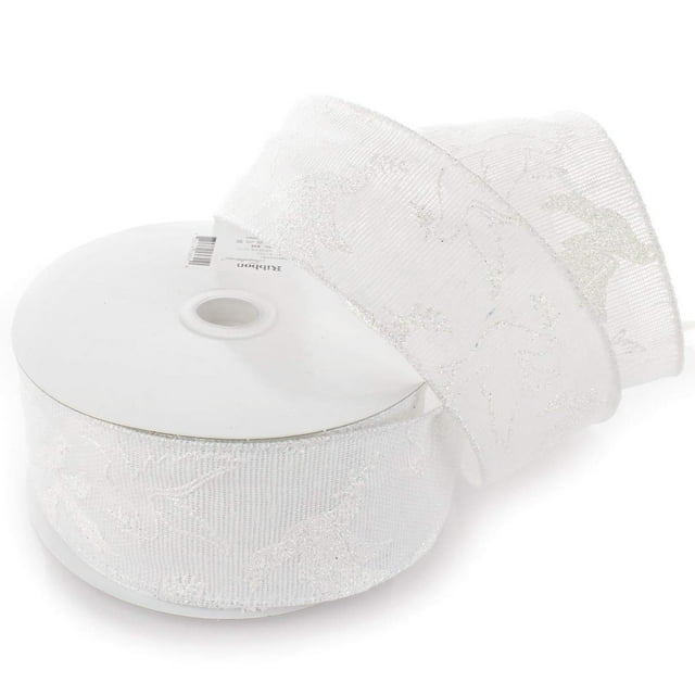 Ribbon Traditions Peace Dove Ruban Filaire 2 1/2 Pouces par 25 Verges - Blanc