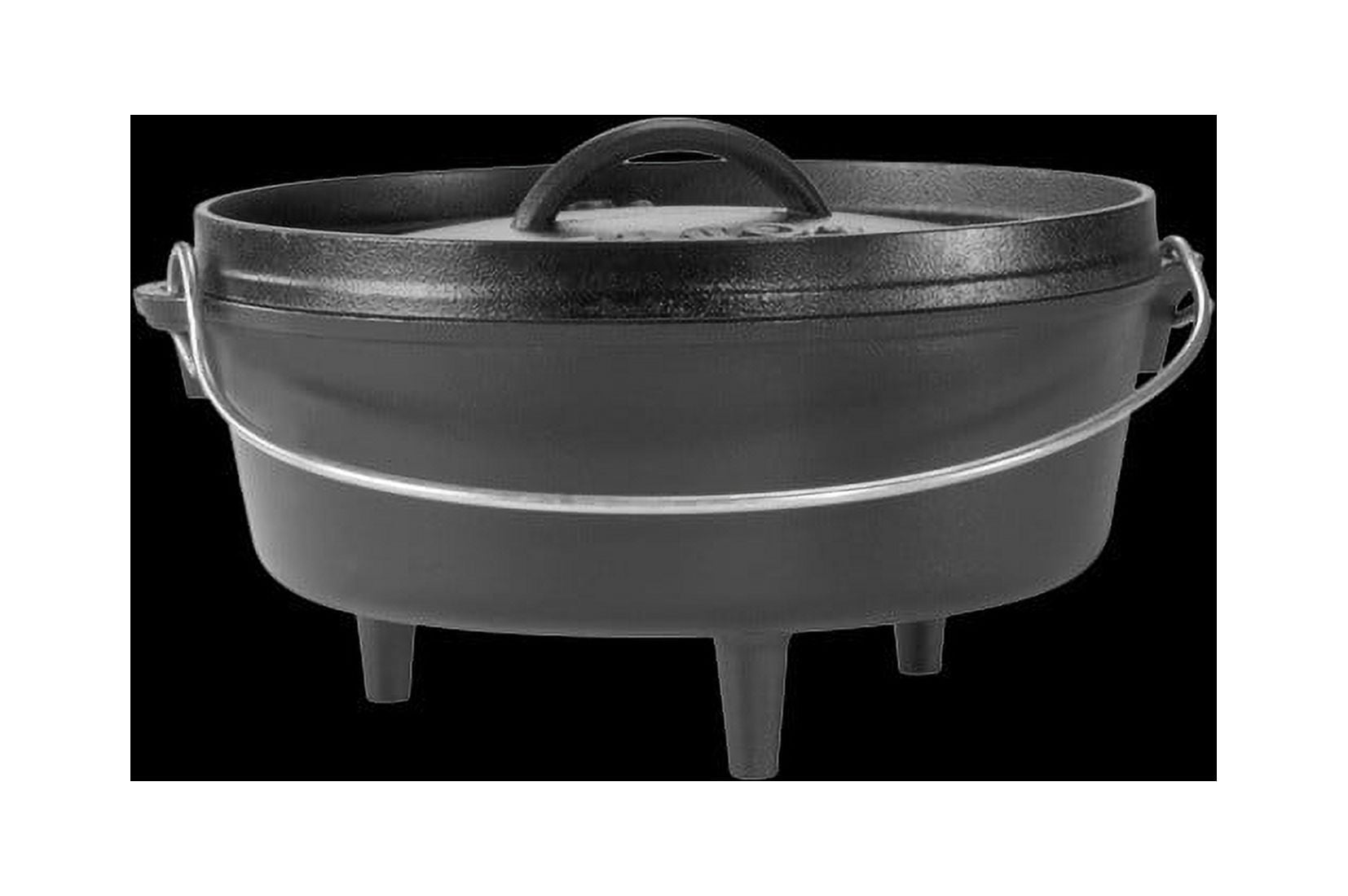 Lodge Cast Iron 10 Quart/14 Inch Cast Iron Camp Dutch Oven with Lid -  Induction Compatible - Black in the Cooking Pots department at