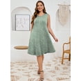 thumbnail image 7 of SHOWMALL Women's Plus Dresses Floral Casual Sleeveless Beach Tank Sundress with Pockets 4X Daisy Green, 7 of 7