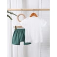 thumbnail image 5 of SunnyTots Baby Boy Summer Clothes 6 12 18 24 Months 2T 3T Boys Solid Color Outfits Short Sleeve T shirt and Shorts Set for Daily School Party Wear, 5 of 8