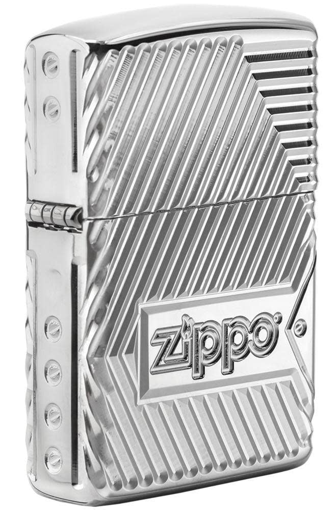 Zippo Zippo Bolts Design High Polish Chrome Pocket Lighter
