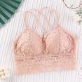 thumbnail image 2 of Ticikt Lace Longline Camisole with Built-in Bra Adjustable Double Straps Seamless Tank Top for Women,Color:Khaki, 2 of 3