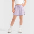 thumbnail image 2 of ZHOGXU Kids Baby Girls Summer Sports Shorts Elastic Waist Solid Color Breathable Lightweight Fashion Shorts For Casual Daily Wear ,Purple,8-9 Years, 2 of 9