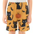 thumbnail image 2 of Cat Halloween Pattern Athletic Shorts Breathable with Comfort Fit Drawstring Casual Sweatshorts Medium, 2 of 9