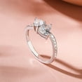 thumbnail image 5 of Oryn Jewelry Heart Cut 1.6 Ct White Moissanite Band - 14K White Gold Plated Engagement Ring - Wedding Proposal Bands for Her - Heart Shape Jewelry, 5 of 6