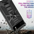 thumbnail image 4 of Ring Kickstand Phone Case for Google Pixel 6a w/Tempered Glass Screen Protector for Car Mount Hybrid Hard Shockproof Case - Black, 4 of 7