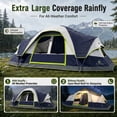 thumbnail image 3 of Sophia & William 10 Person Camping Tent 18x9ft Cabin Tent with Removable Divider and Mesh Screen Windows, Blue, 3 of 11