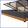thumbnail image 6 of King Size Linen Upholstered Hydraulic Storage Bed Frame with 360 LED & USB-C, Gray, No Box Spring Needed for Master Bedroom, 6 of 21