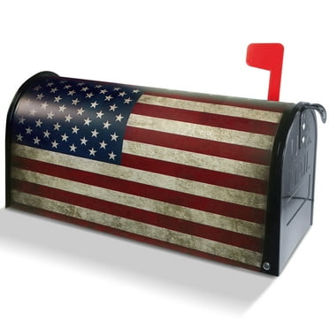 Anley Magnetic Retro US Flag Mailbox Covers 21x18 in - Vintage American USA Patriotic Mail Box Wraps for Standard Size US Mailbox